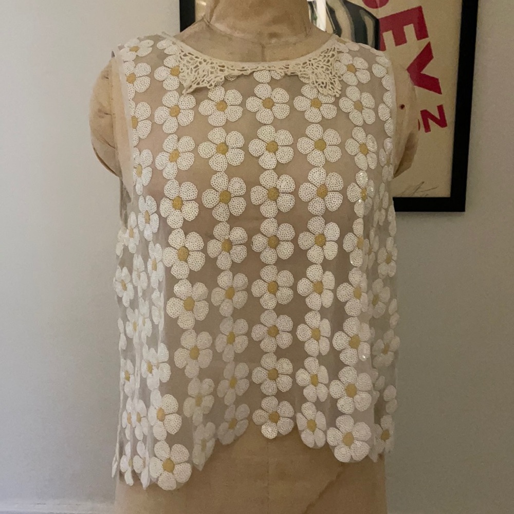Sequin Daisy Top